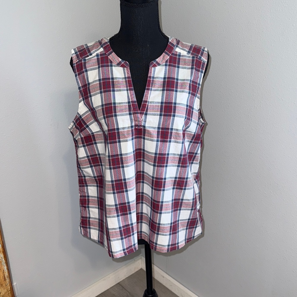 Eddie Bauer Sleeveless Plaid Shirt